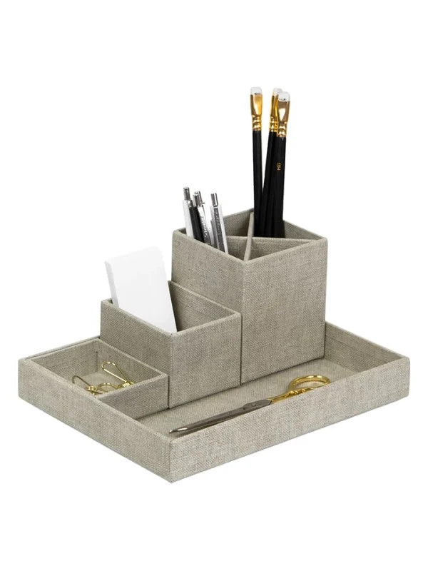 BigsoBox 4tlg. Set: Desktop-Organizer „Lena“ In Beige 3