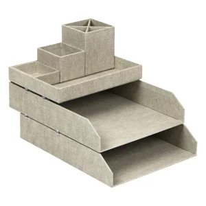 BigsoBox 4tlg. Set: Desktop-Organizer „Lena“ In Beige 16