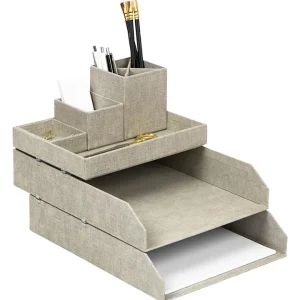 BigsoBox 4tlg. Set: Desktop-Organizer „Lena“ In Beige 18
