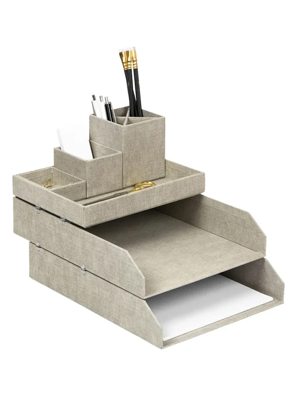 BigsoBox 4tlg. Set: Desktop-Organizer „Lena“ In Beige 5