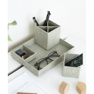 BigsoBox 4tlg. Set: Desktop-Organizer „Lena“ In Beige 20