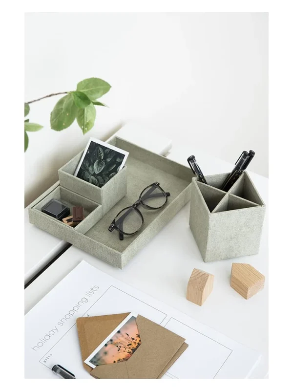 BigsoBox 4tlg. Set: Desktop-Organizer „Lena“ In Beige 8