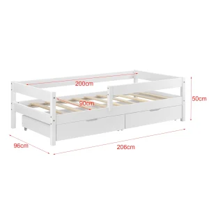 En.casa Kinderbett Borgarnes Mit Matratze In Weiß (L)200cm (B)90cm 13