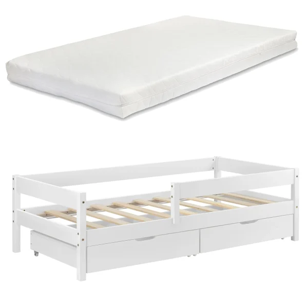 En.casa Kinderbett Borgarnes Mit Matratze In Weiß (L)200cm (B)90cm 1
