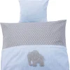 Erwin Müller Baby-Wendebettwäsche „Elefant“ In Blau-weiß 7