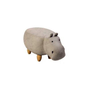 HappyHome Tierhocker Nilpferd In Grau – L68 X B35 X H36 Cm 13