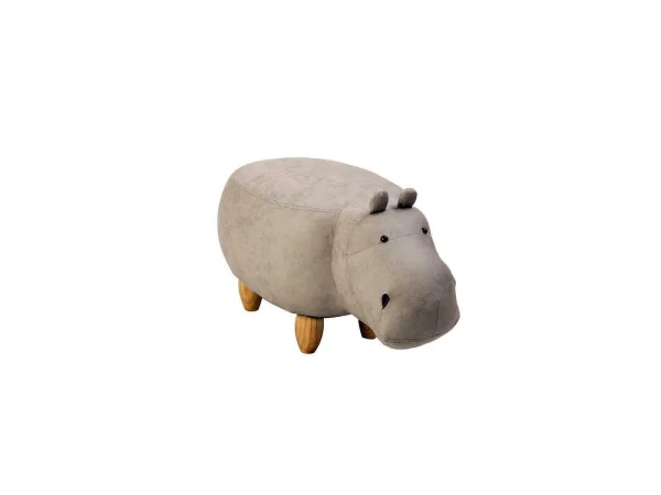 HappyHome Tierhocker Nilpferd In Grau – L68 X B35 X H36 Cm 3