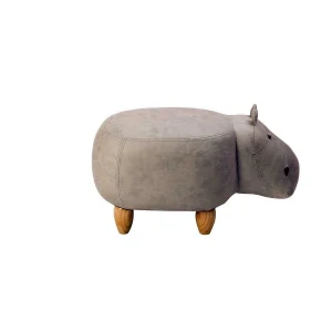 HappyHome Tierhocker Nilpferd In Grau – L68 X B35 X H36 Cm 15