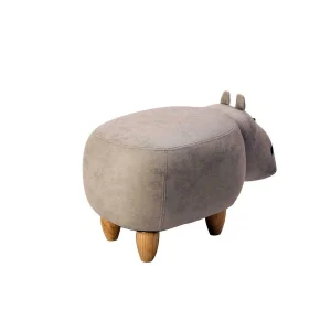 HappyHome Tierhocker Nilpferd In Grau – L68 X B35 X H36 Cm 17