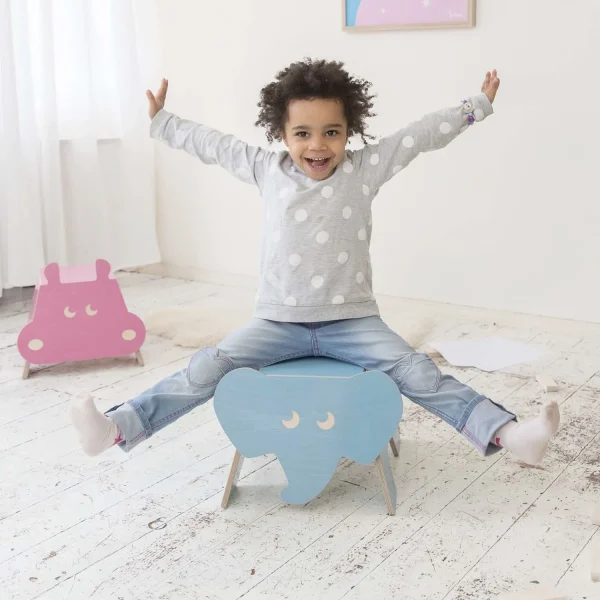 Julica Kinderhocker „Ele“ Mit Staufach In Blau 4