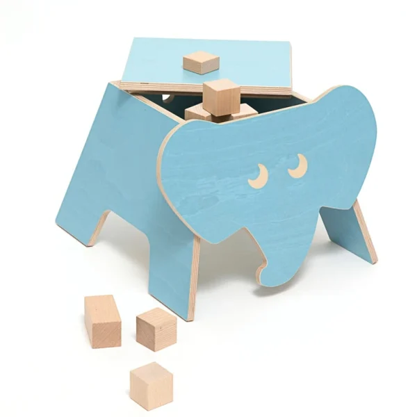 Julica Kinderhocker „Ele“ Mit Staufach In Blau 1