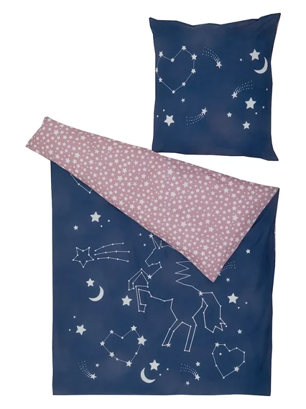 Lamino Bettwäsche-Set In Blau/ Rosa 1