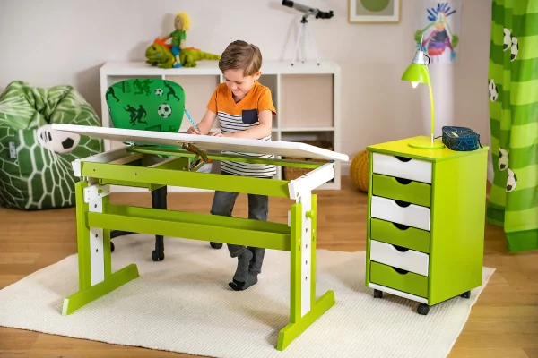 MyToys COLLECTION Kinderschreibtisch PIJII, Höhenverstellbar, Weiß/grün Von Inter Link 4