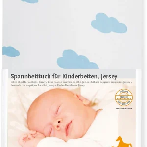 Pinolino Spannbettlaken 2er Set, Wölkchen, Jersey, Hellblau Und Weiß, 60 X 120… 10