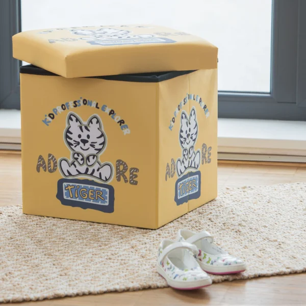 Relaxdays Sitzhocker Kinder Tiger – (B)38 X (H)38 X (T)38 Cm 3
