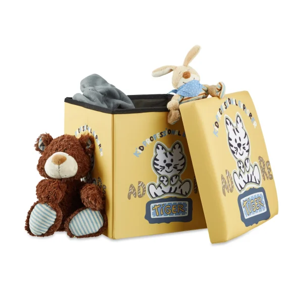 Relaxdays Sitzhocker Kinder Tiger – (B)38 X (H)38 X (T)38 Cm 8