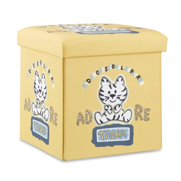 Relaxdays Sitzhocker Kinder Tiger – (B)38 X (H)38 X (T)38 Cm 1