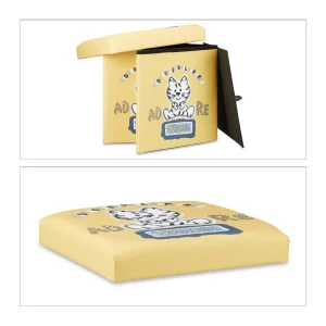 Relaxdays Sitzhocker Kinder Tiger – (B)38 X (H)38 X (T)38 Cm 24