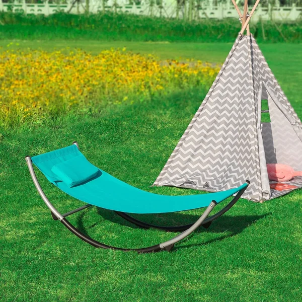 SoBuy Schaukelliege In Blau – (B)127 X (H)47 X (T)62cm 3