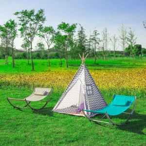 SoBuy Schaukelliege In Blau – (B)127 X (H)47 X (T)62cm 12