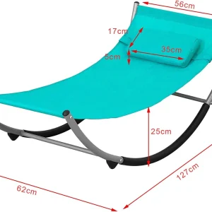 SoBuy Schaukelliege In Blau – (B)127 X (H)47 X (T)62cm 14