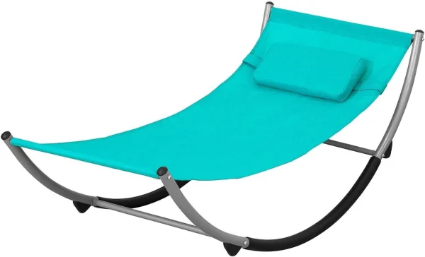SoBuy Schaukelliege In Blau – (B)127 X (H)47 X (T)62cm 1