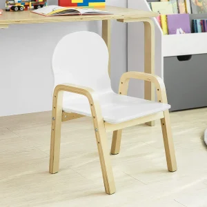 SoBuy Stühlchen In Weiß Und Natur – (B)40 X (H)53 X (T)32cm 12