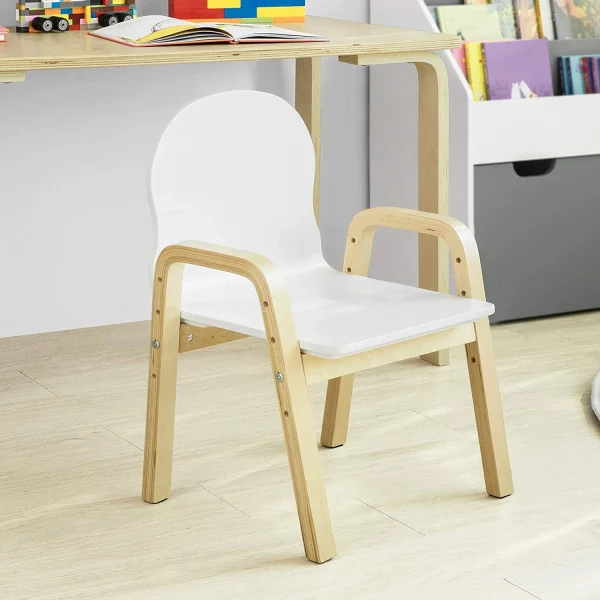 SoBuy Stühlchen In Weiß Und Natur – (B)40 X (H)53 X (T)32cm 4