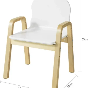 SoBuy Stühlchen In Weiß Und Natur – (B)40 X (H)53 X (T)32cm 14