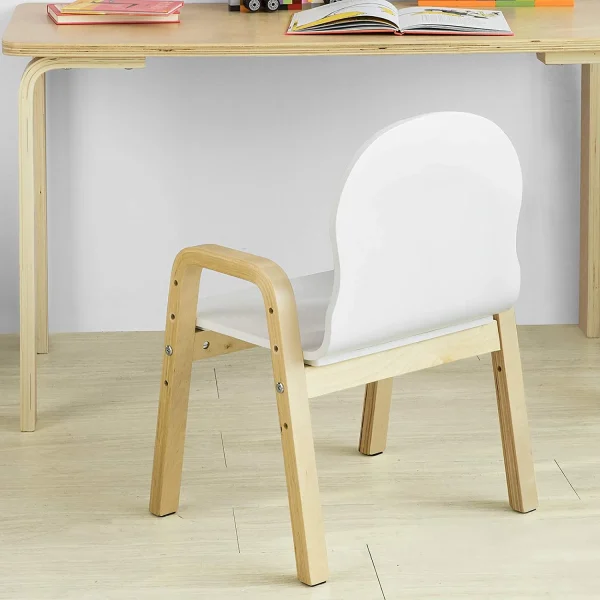 SoBuy Stühlchen In Weiß Und Natur – (B)40 X (H)53 X (T)32cm 6