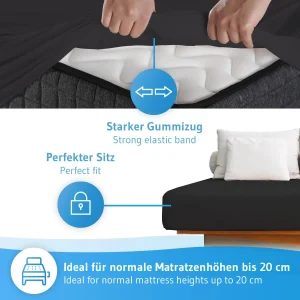 Third Of Life Spannbettlaken „ALBA“ Aus 100% Oekotex-Baumwolle GOTS Zertifiziert In Schwarz 14