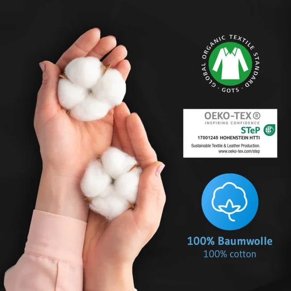 Third Of Life Spannbettlaken „ALBA“ Aus 100% Oekotex-Baumwolle GOTS Zertifiziert In Schwarz 5