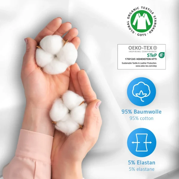 Third Of Life Spannbettlaken „BENE“ Aus Baumwolle GOTS Zertifiziert Und Faltenfrei In Weiß 5