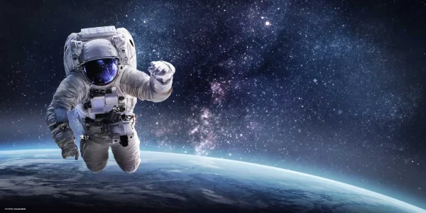 Tischsetmacher.de Schreibtischunterlage „Astronaut Im Weltall“ In Blau (L)100 X (B)50 3